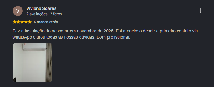 Depoimento de cliente da Climattc no Google